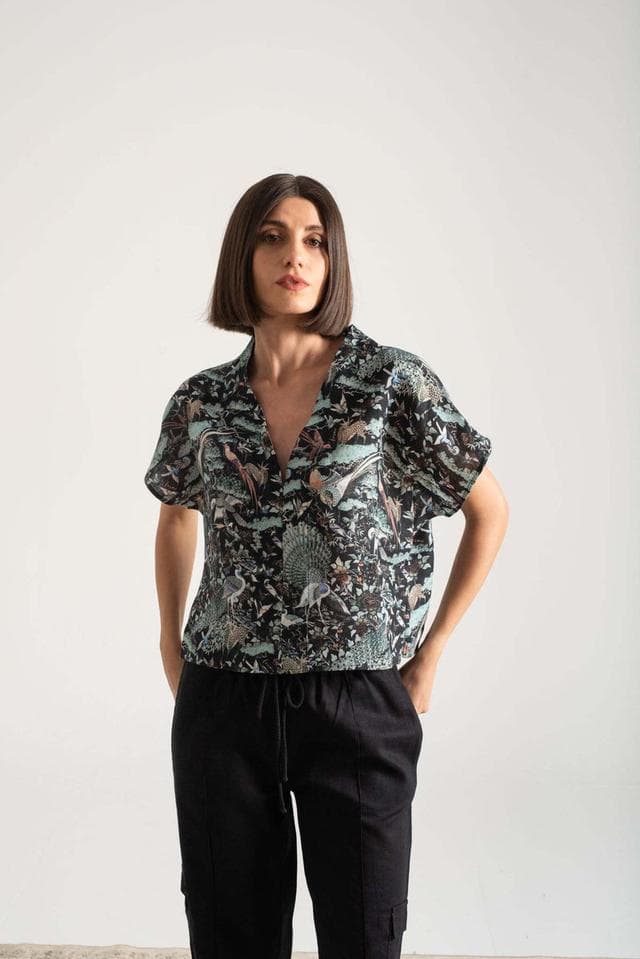 LUXMII Collo Alto top, Najeon print
